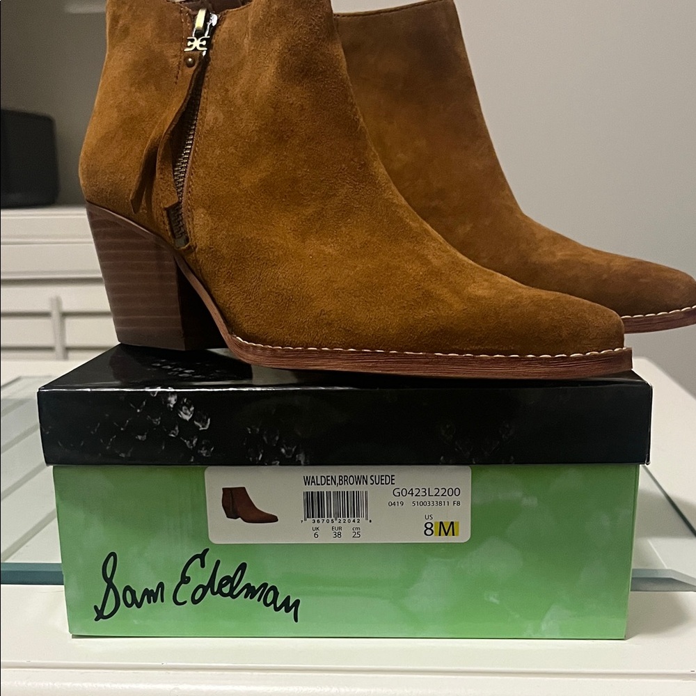 Sam Edelman Brown Suede Ankle Boots